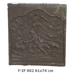 Plaque décorée de cheminée fable de la fontaine